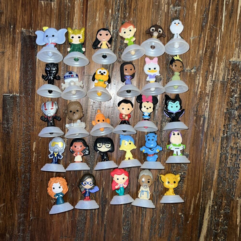 Disney 100 McDonald's Happy Meal Toy Lot - 29 Figures R2-D2 Loki Simba Nemo more